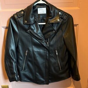 Zara Black Faux Leather Jacket